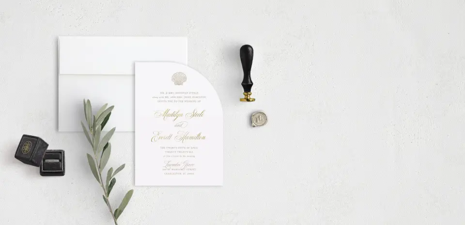 Stacked Wedding Invitations front view