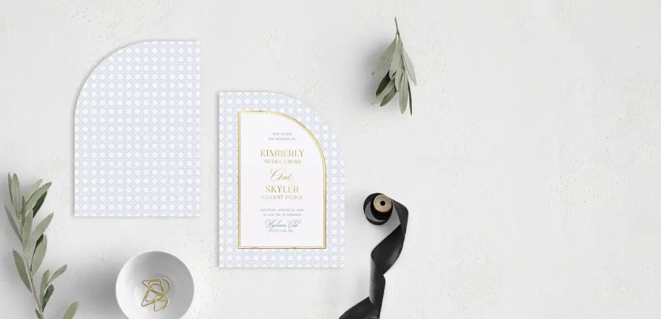 Stacked Wedding Invitations front and back