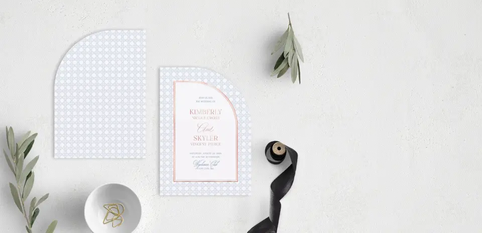 Stacked Wedding Invitations front and back