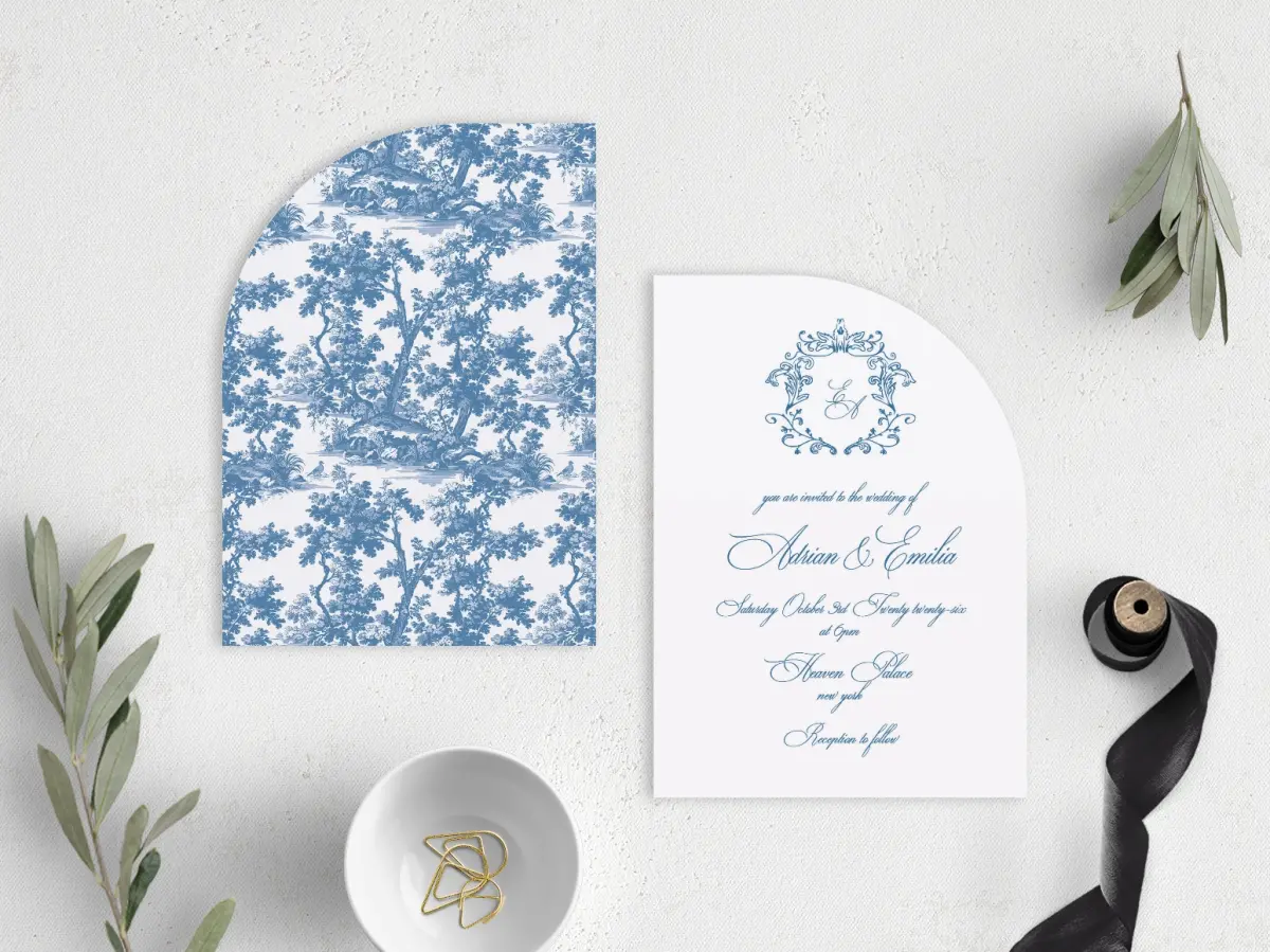 Stacked Wedding Invitations front and back
