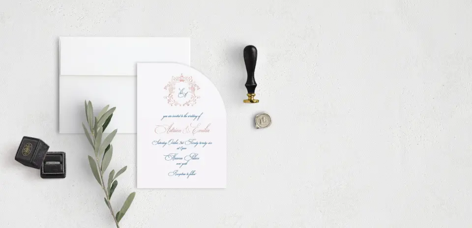 Stacked Wedding Invitations front view
