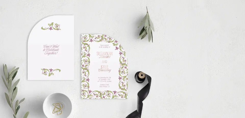 Stacked Wedding Invitations front and back