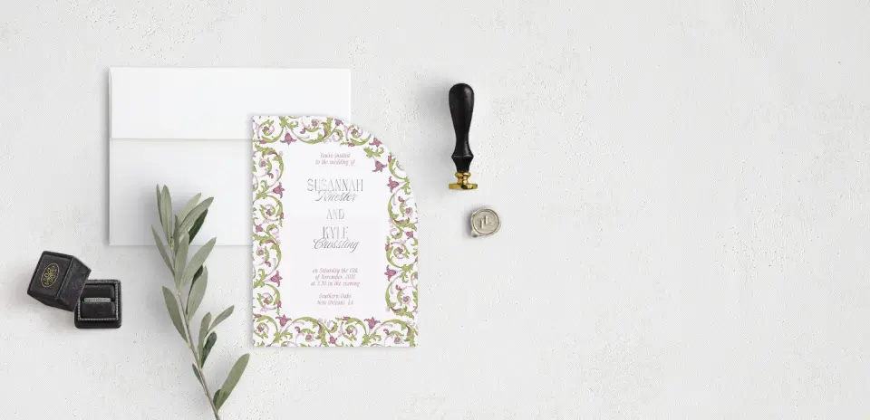 Stacked Wedding Invitations front view