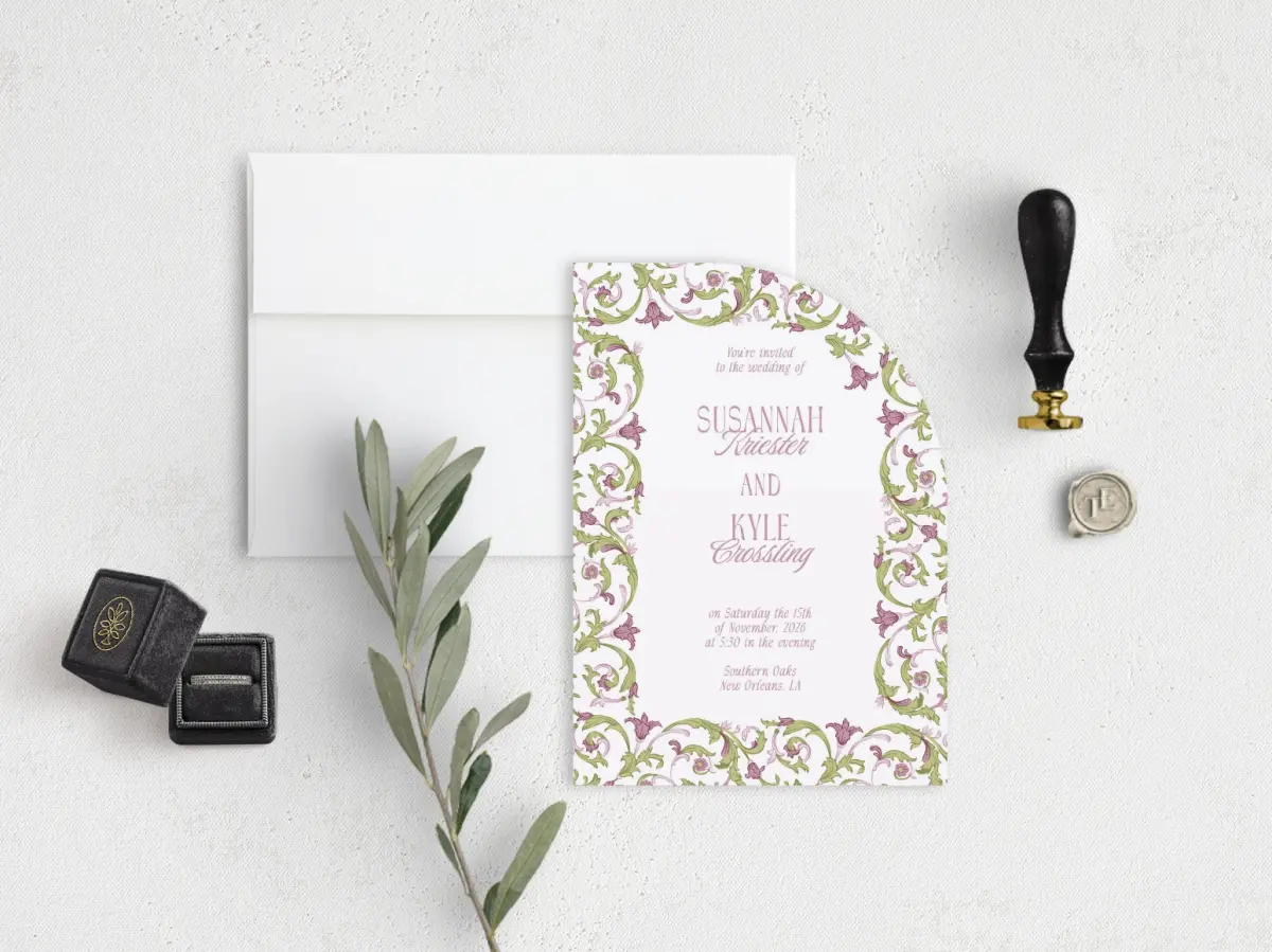 Stacked Wedding Invitations front view