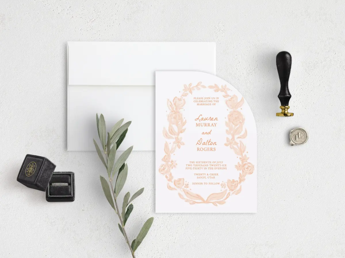 Stacked Wedding Invitations front view
