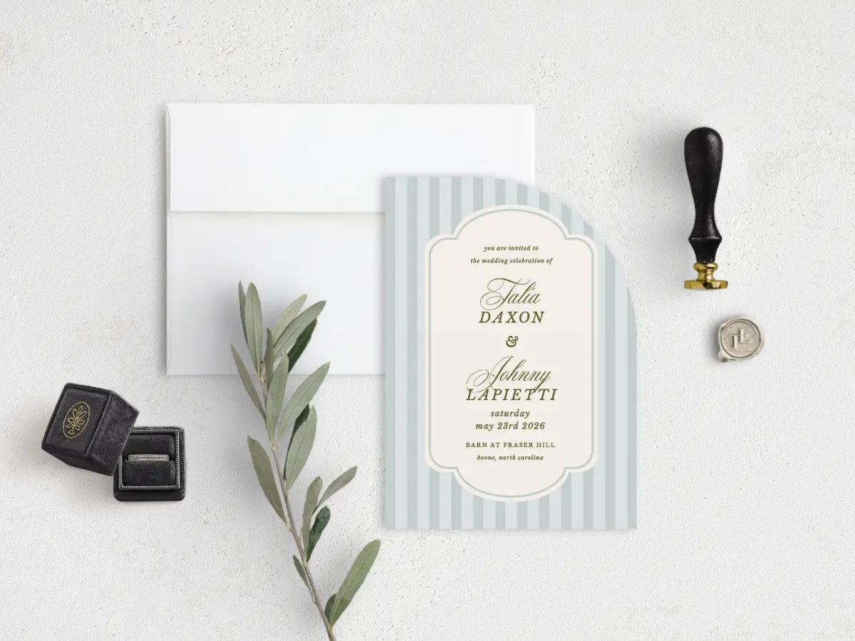 Stacked Wedding Invitations front view