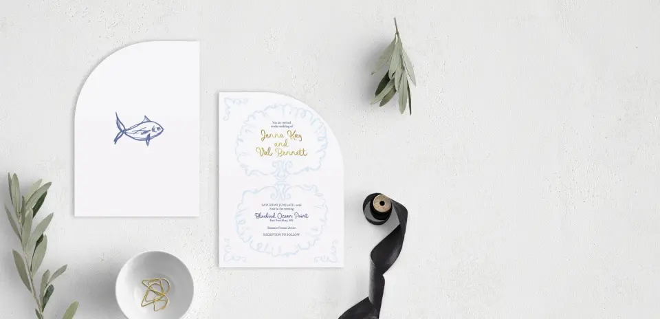 Stacked Wedding Invitations front and back