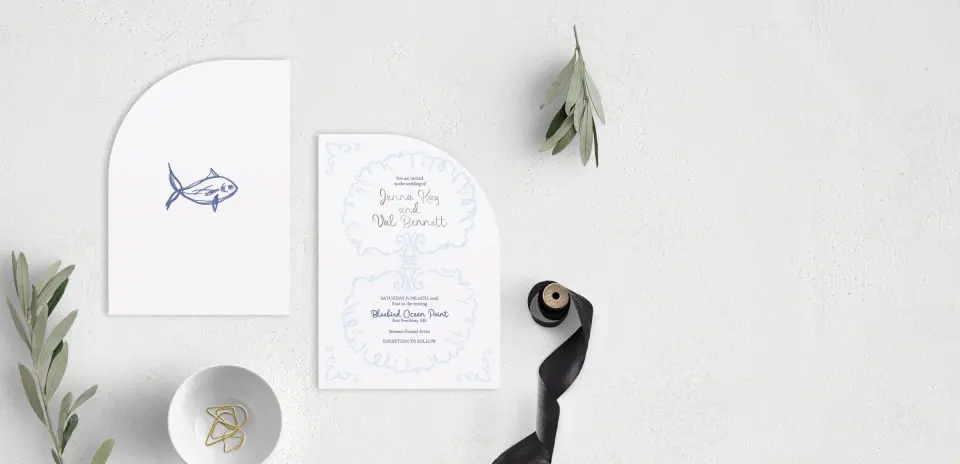 Stacked Wedding Invitations front and back