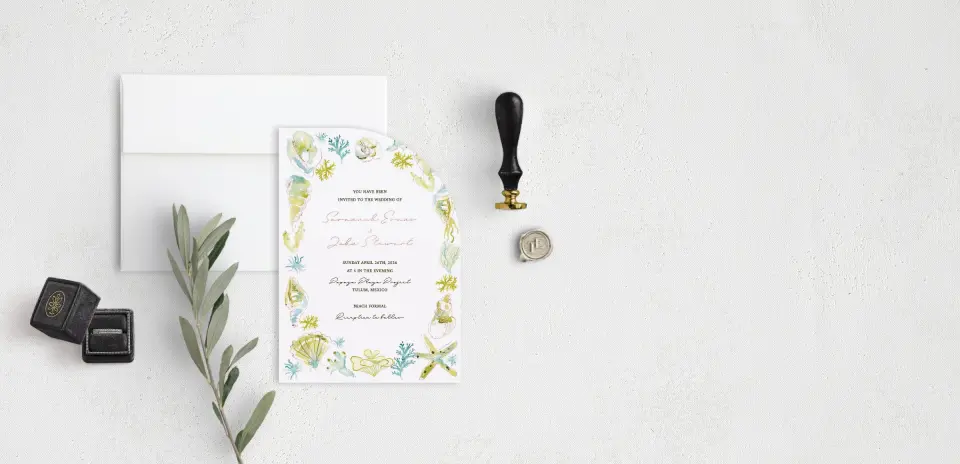 Stacked Wedding Invitations front view