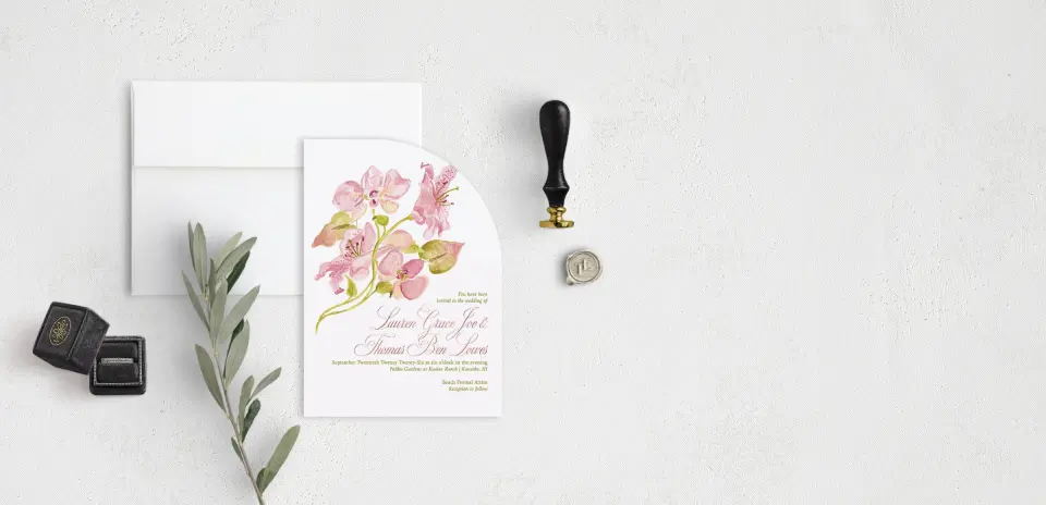 Stacked Wedding Invitations front view