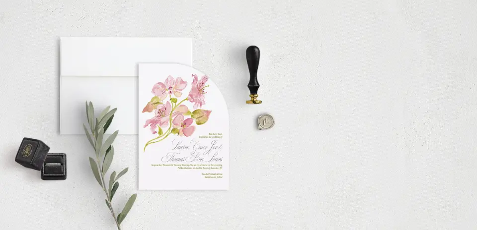 Stacked Wedding Invitations front view