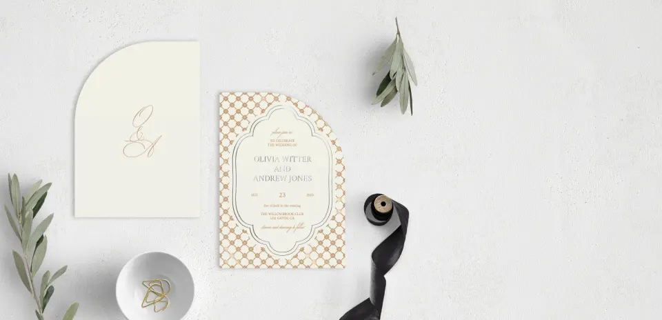 Stacked Wedding Invitations front and back