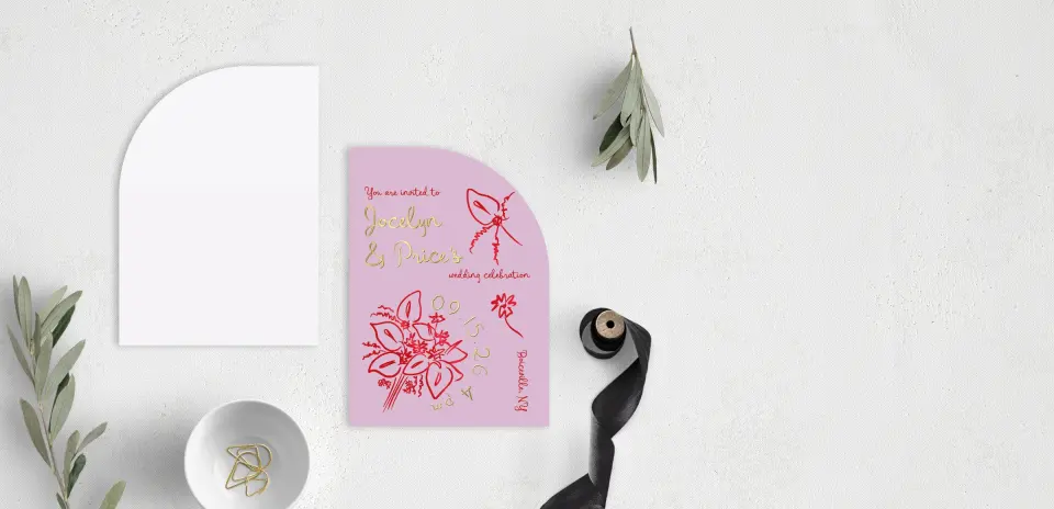 Stacked Wedding Invitations front and back