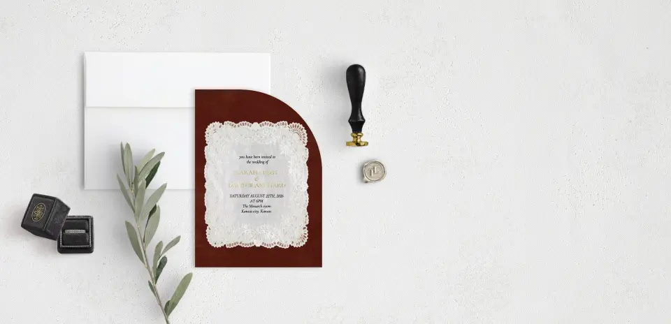 Stacked Wedding Invitations front view