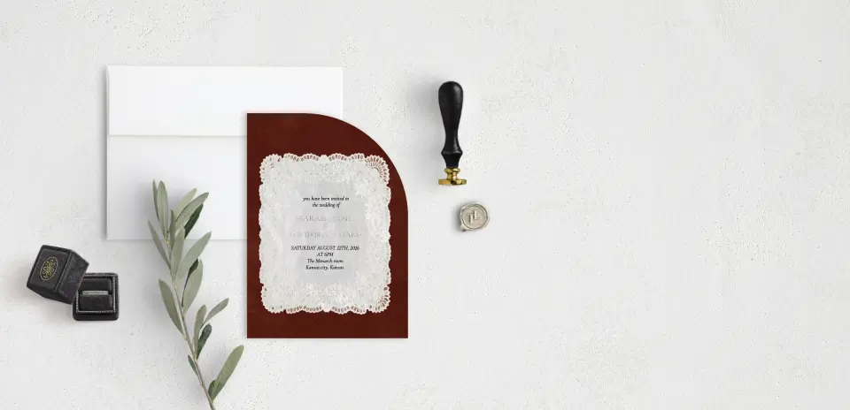 Stacked Wedding Invitations front view