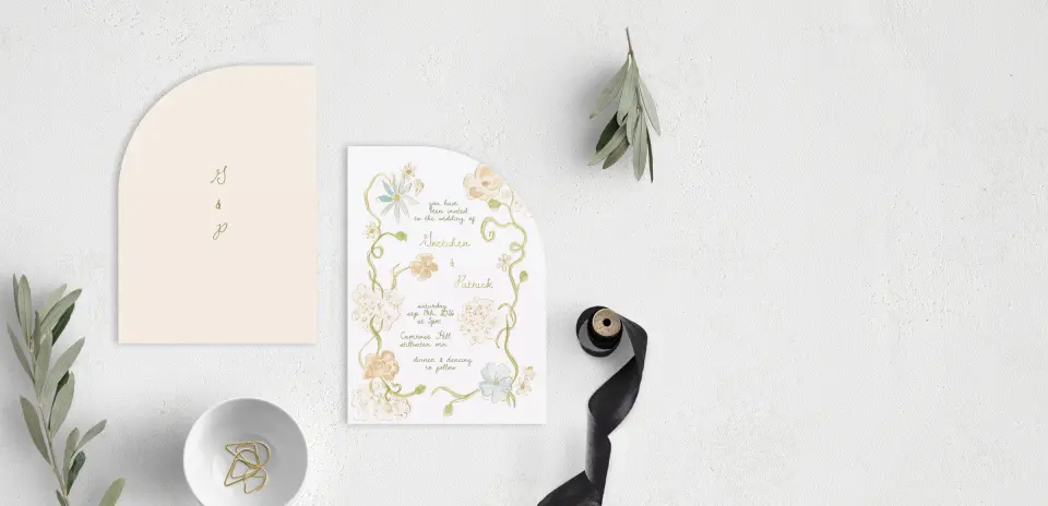 Stacked Wedding Invitations front and back