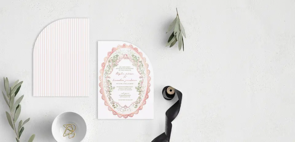 Stacked Wedding Invitations front and back
