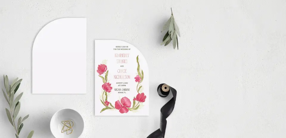 Stacked Wedding Invitations front and back