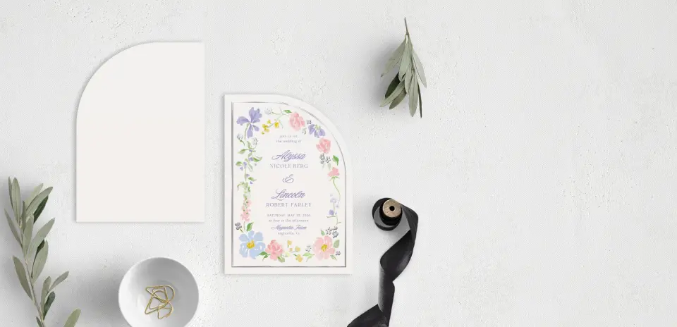 Stacked Wedding Invitations front and back