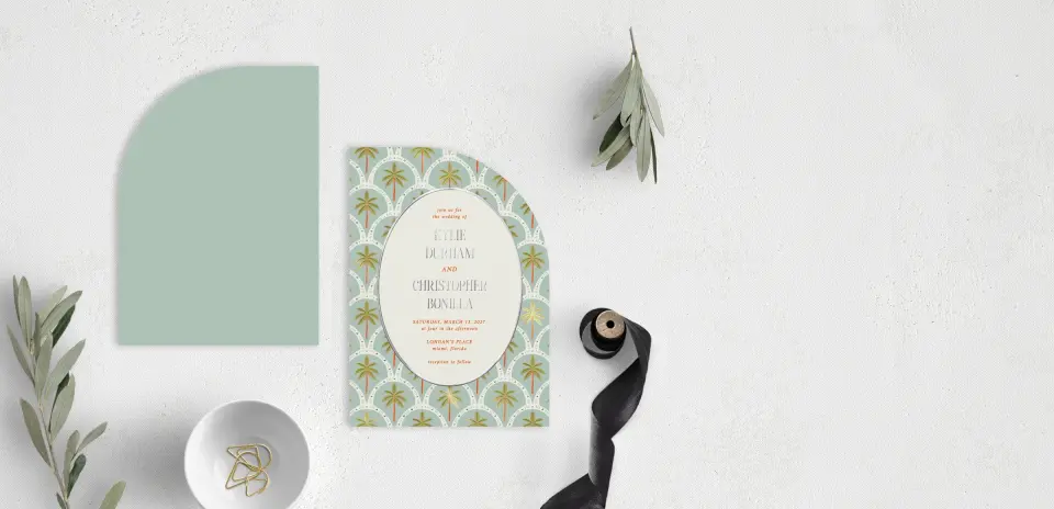 Stacked Wedding Invitations front and back