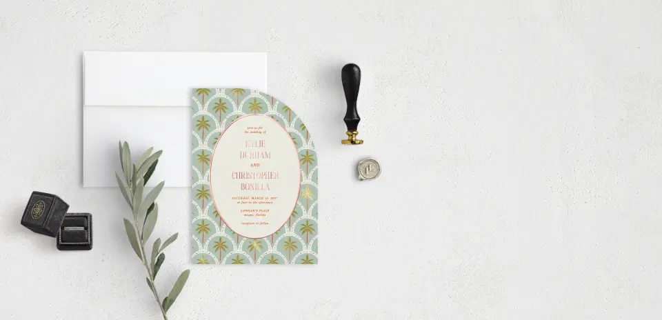 Stacked Wedding Invitations front view