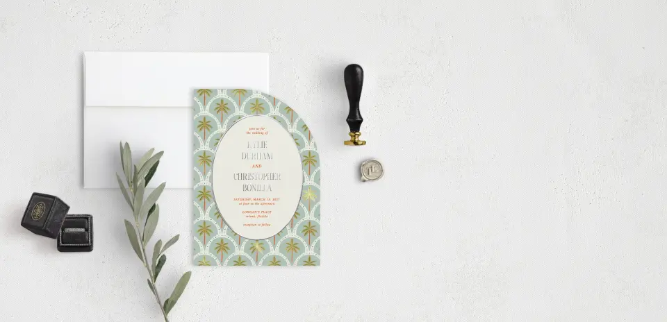 Stacked Wedding Invitations front view