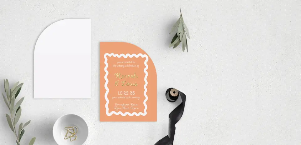 Stacked Wedding Invitations front and back
