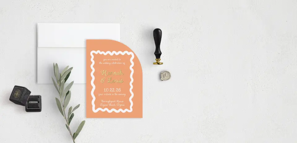 Stacked Wedding Invitations front view