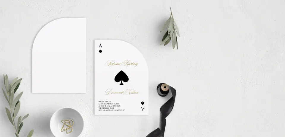 Stacked Wedding Invitations front and back