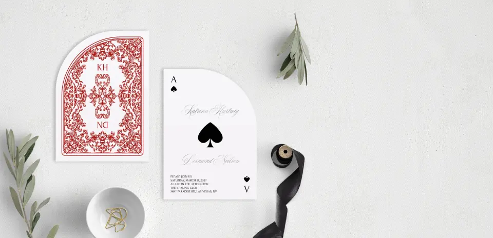 Stacked Wedding Invitations front and back