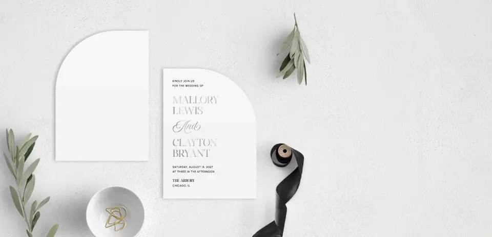 Stacked Wedding Invitations front and back