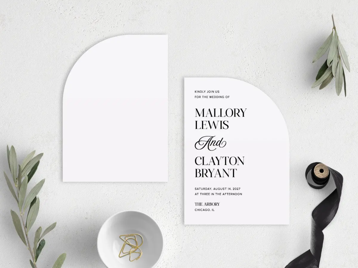 Stacked Wedding Invitations front and back