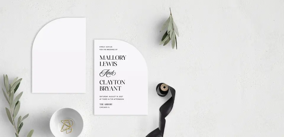 Stacked Wedding Invitations front and back