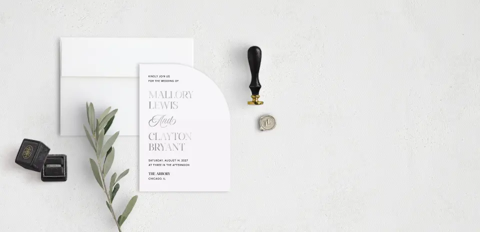 Stacked Wedding Invitations front view