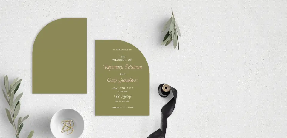 Stacked Wedding Invitations front and back