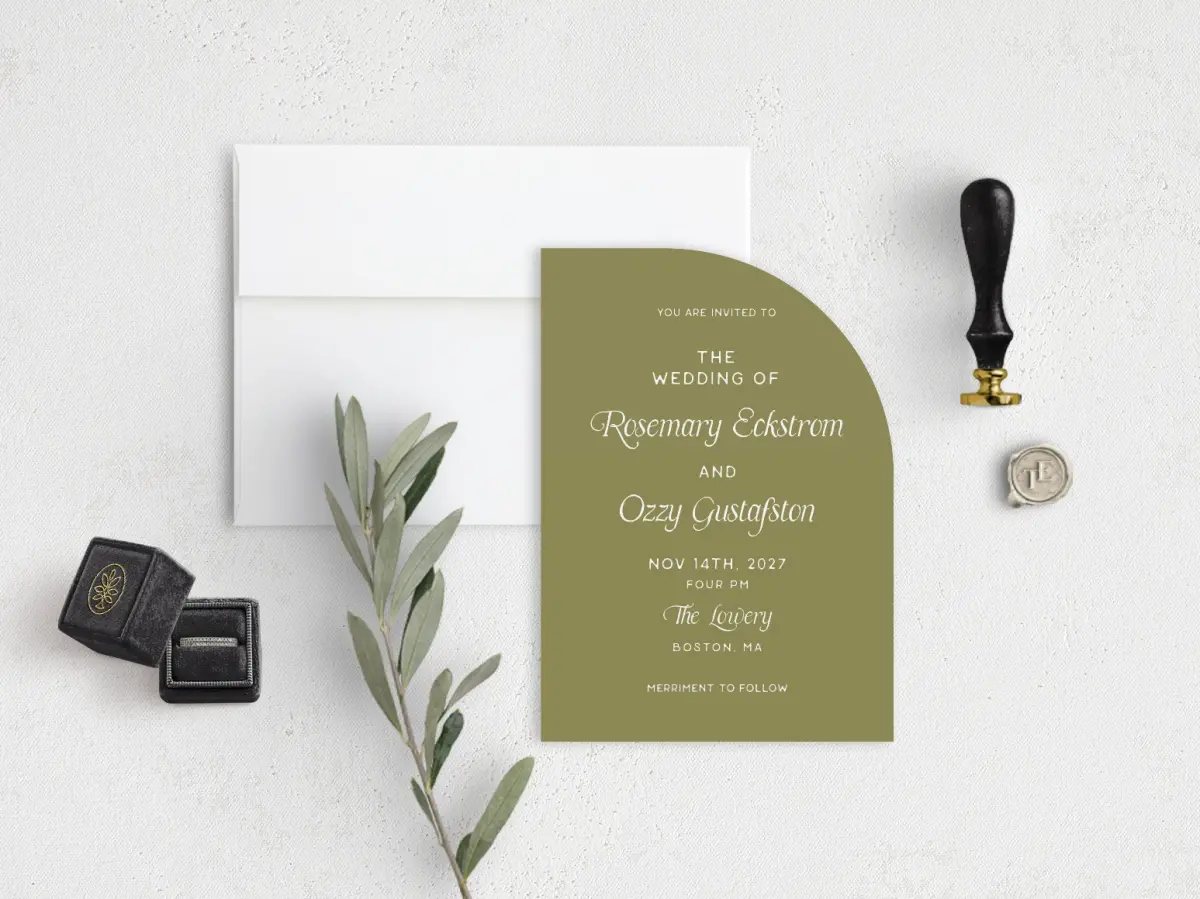 Stacked Wedding Invitations front view