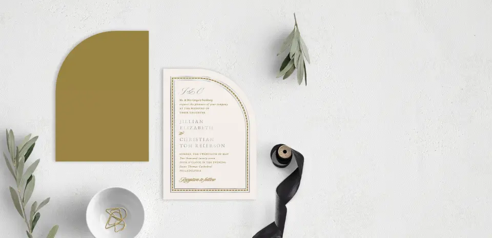 Stacked Wedding Invitations front and back