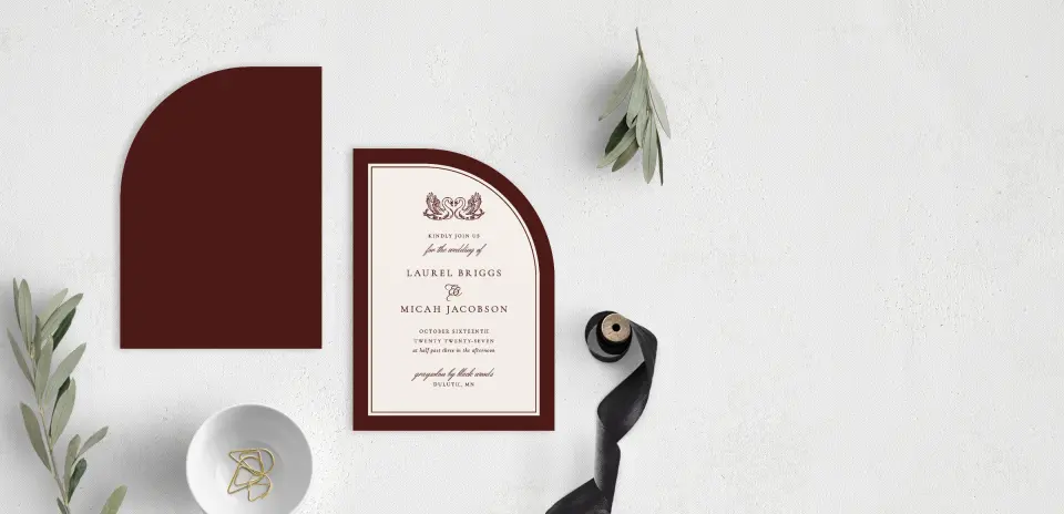 Stacked Wedding Invitations front and back