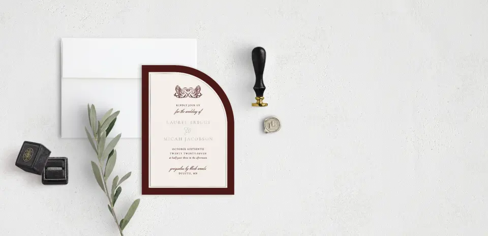 Stacked Wedding Invitations front view