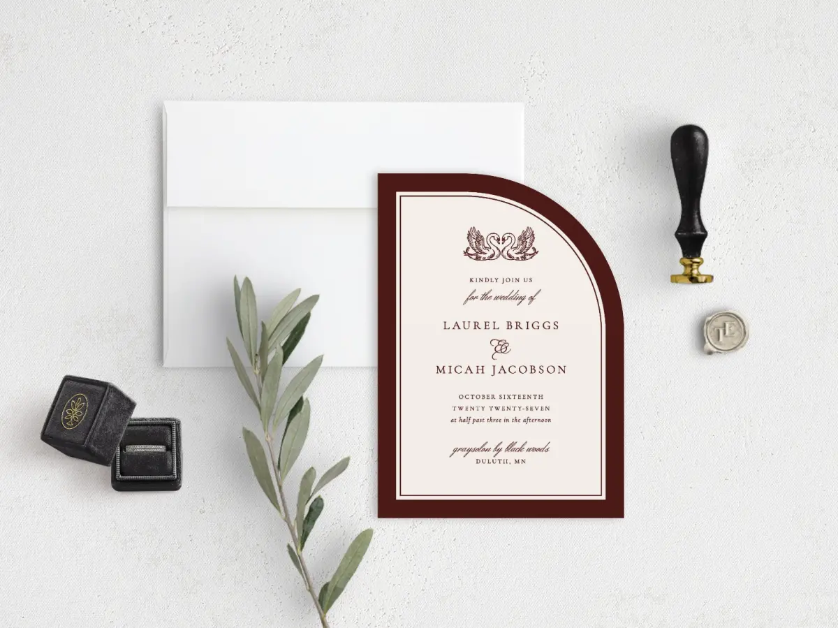 Stacked Wedding Invitations front view