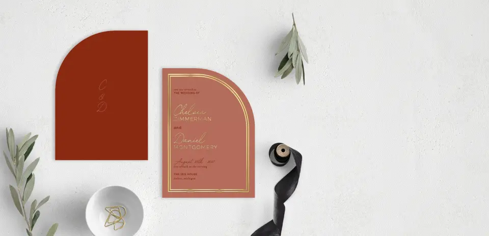 Stacked Wedding Invitations front and back