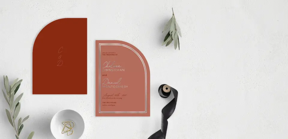 Stacked Wedding Invitations front and back