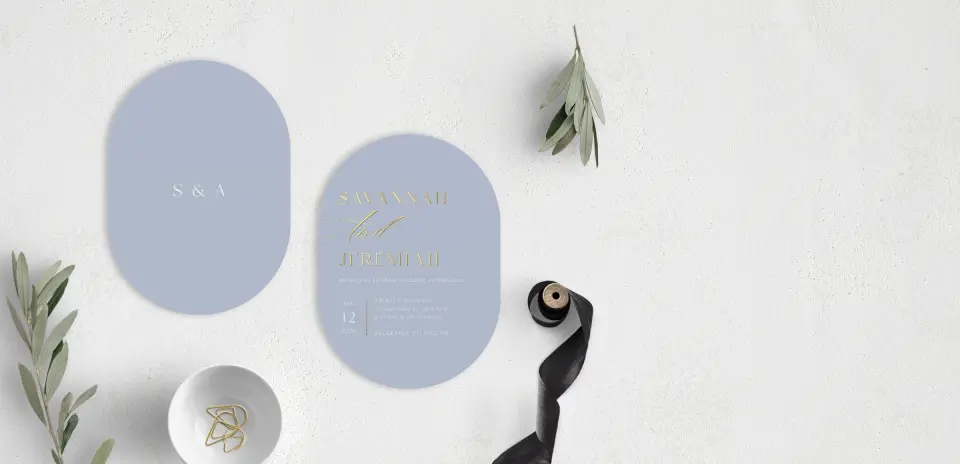 Stacked Wedding Invitations front and back
