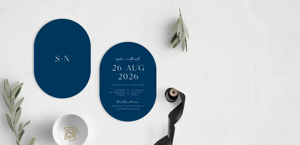 Stacked Wedding Invitations front and back