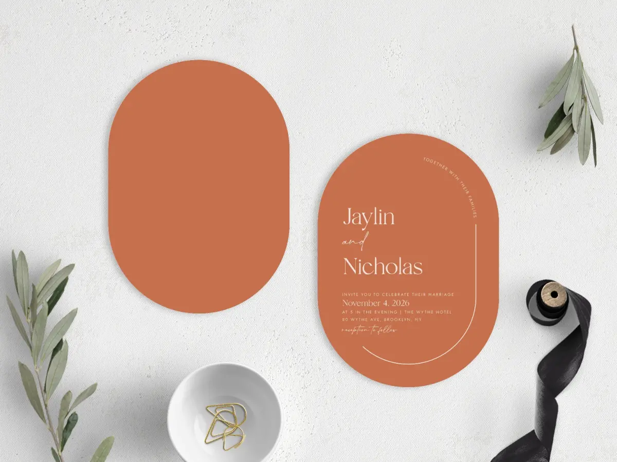 Stacked Wedding Invitations front and back