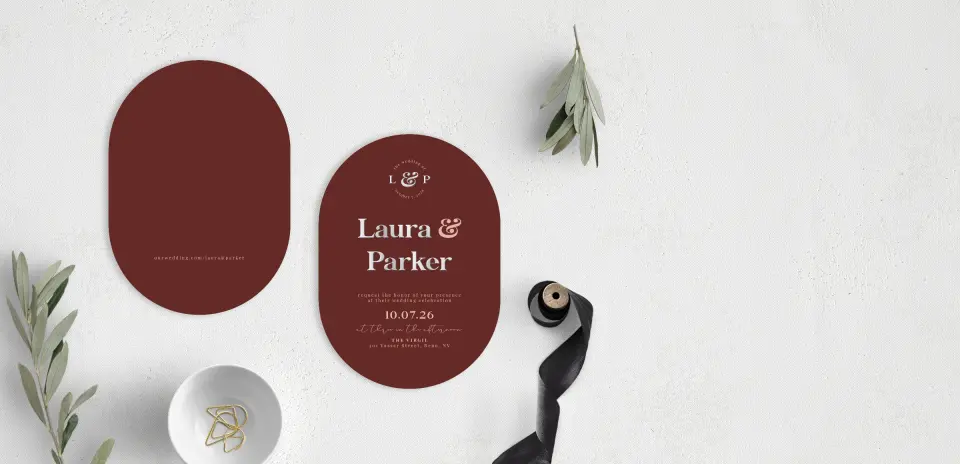 Stacked Wedding Invitations front and back