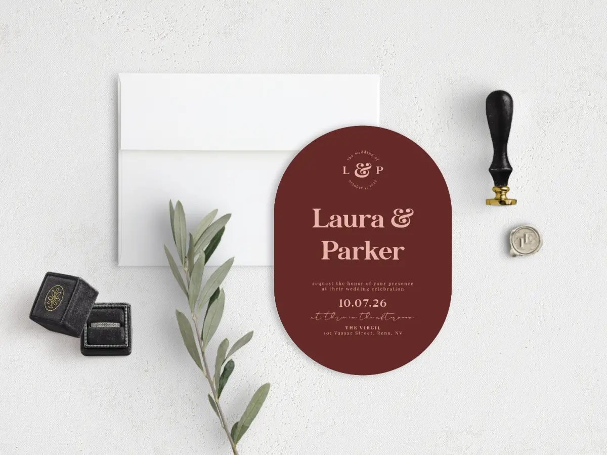 Stacked Wedding Invitations front view