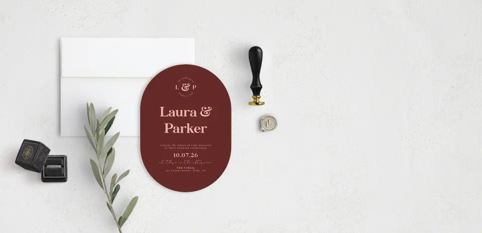 Stacked Wedding Invitations front view