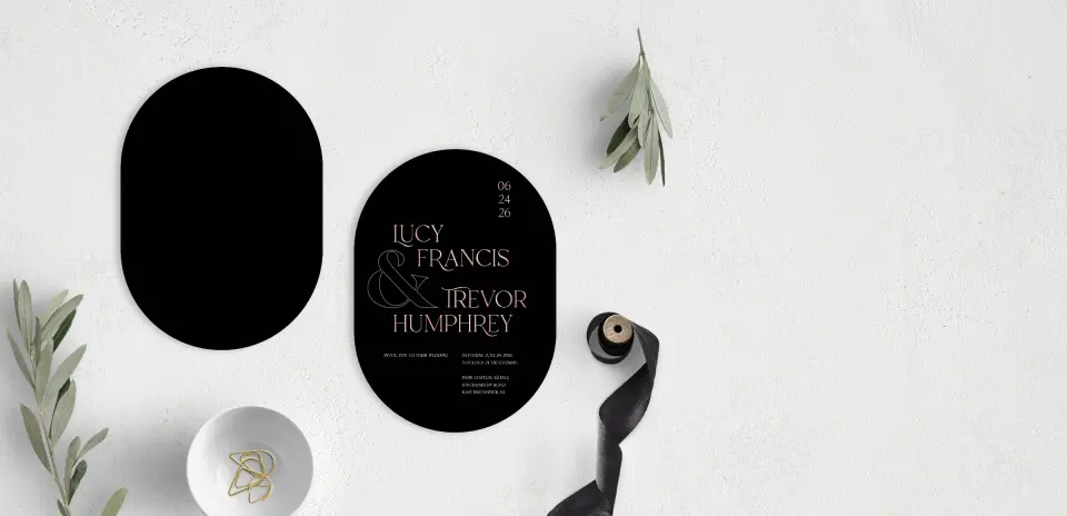 Stacked Wedding Invitations front and back
