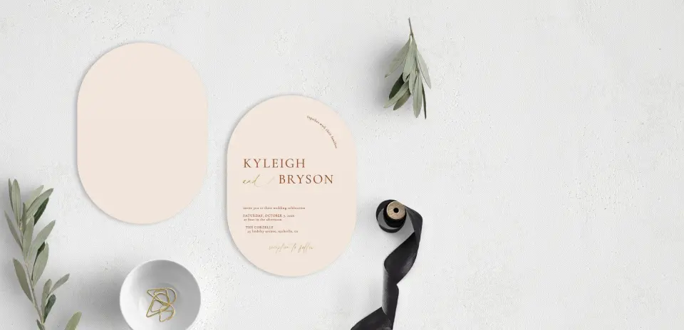 Stacked Wedding Invitations front and back